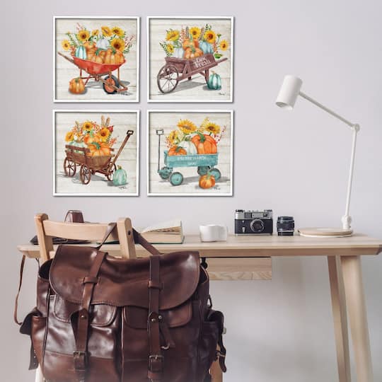 Stupell Industries Autumn Harvest Wagons Framed Giclee Art